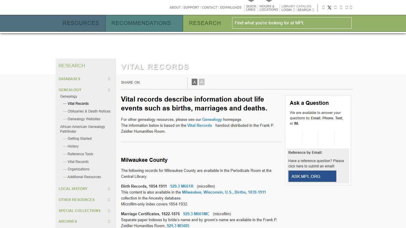 Vital Records · MPL